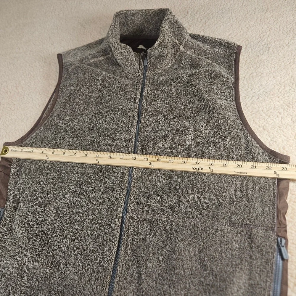 Tommy Bahama Fleece Vest Mens XL Brown Full Zip Soft Mock Neck Gorpcore Cabin